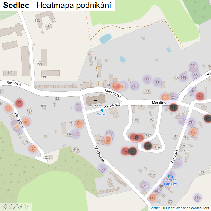 Mapa Sedlec - Firmy v části obce.