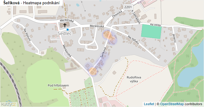 Šeříková - mapa podnikání