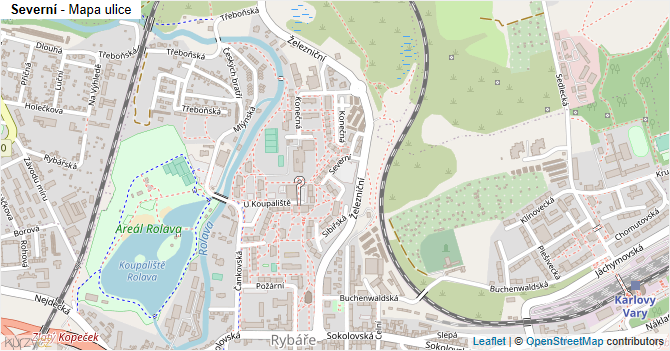 Severní - mapa ulice