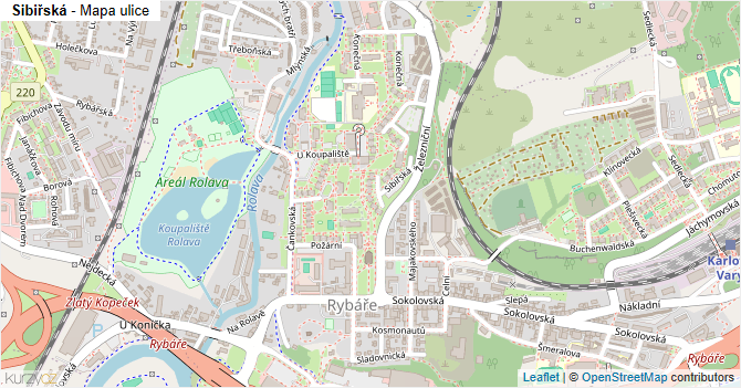 Sibiřská - mapa ulice