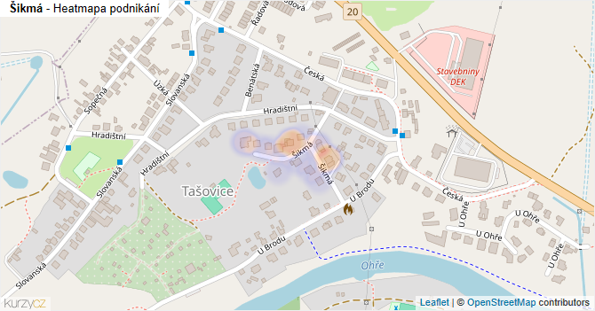 Šikmá - mapa podnikání