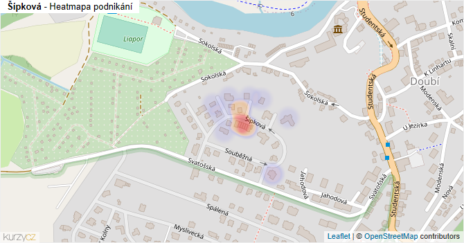 Šípková - mapa podnikání