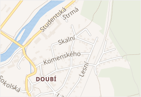 Skalní v obci Karlovy Vary - mapa ulice
