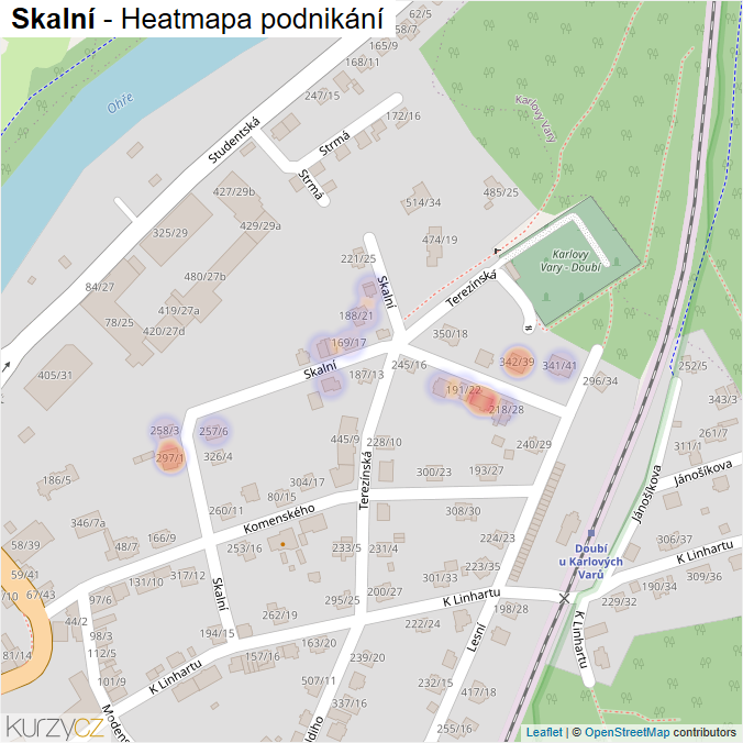 Mapa Skalní - Firmy v ulici.