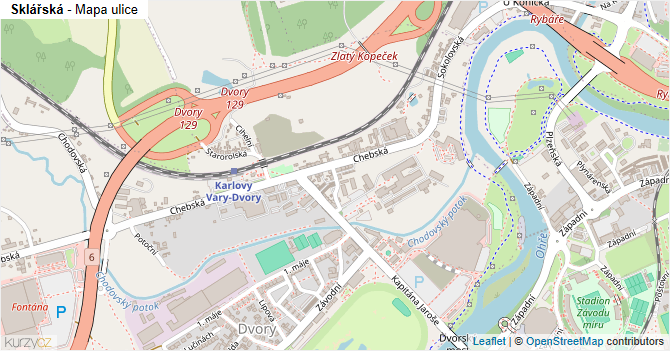 Sklářská - mapa ulice