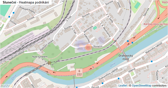 Sluneční - mapa podnikání