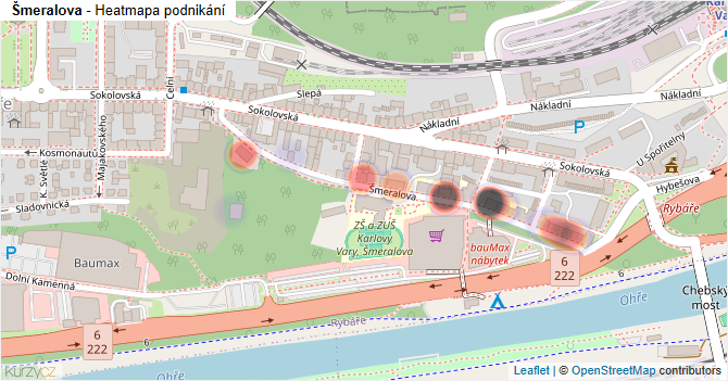 Šmeralova - mapa podnikání