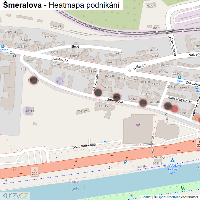 Mapa Šmeralova - Firmy v ulici.