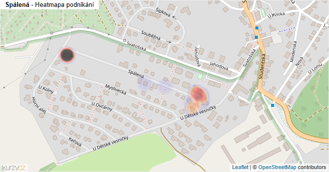 Spálená - mapa podnikání