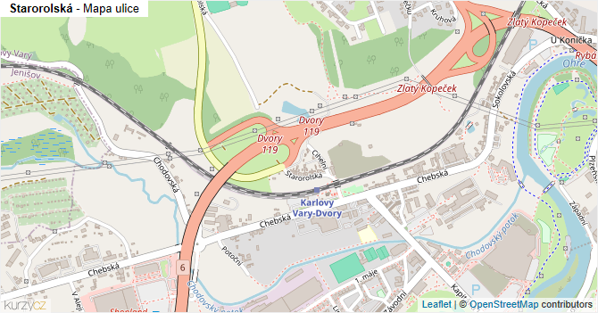Starorolská - mapa ulice