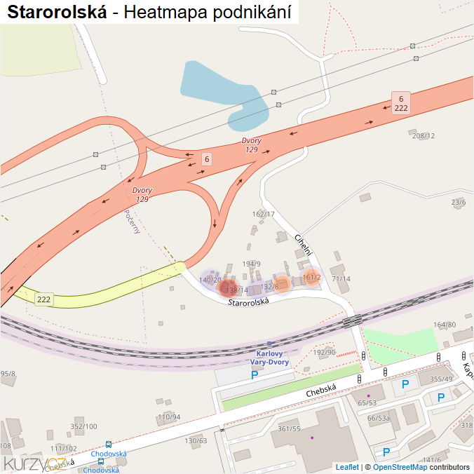 Mapa Starorolská - Firmy v ulici.