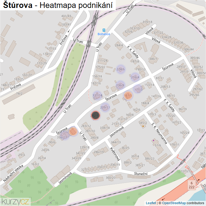 Mapa Štúrova - Firmy v ulici.