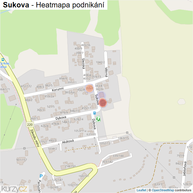 Mapa Sukova - Firmy v ulici.