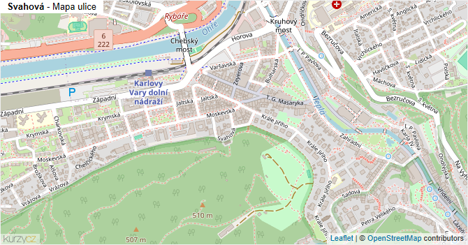 Svahová - mapa ulice