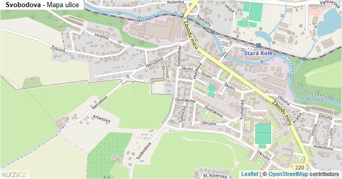 Svobodova - mapa ulice