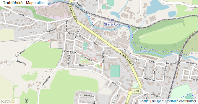 Truhlářská - mapa ulice