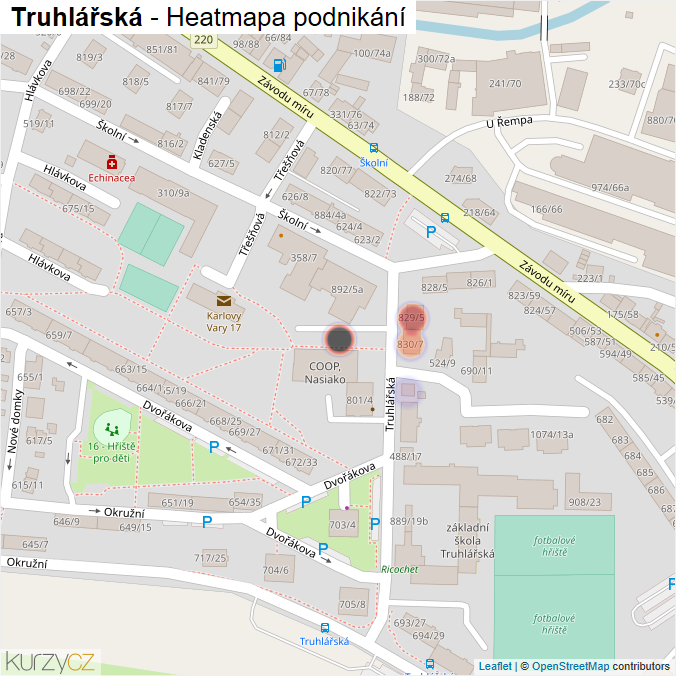 Mapa Truhlářská - Firmy v ulici.