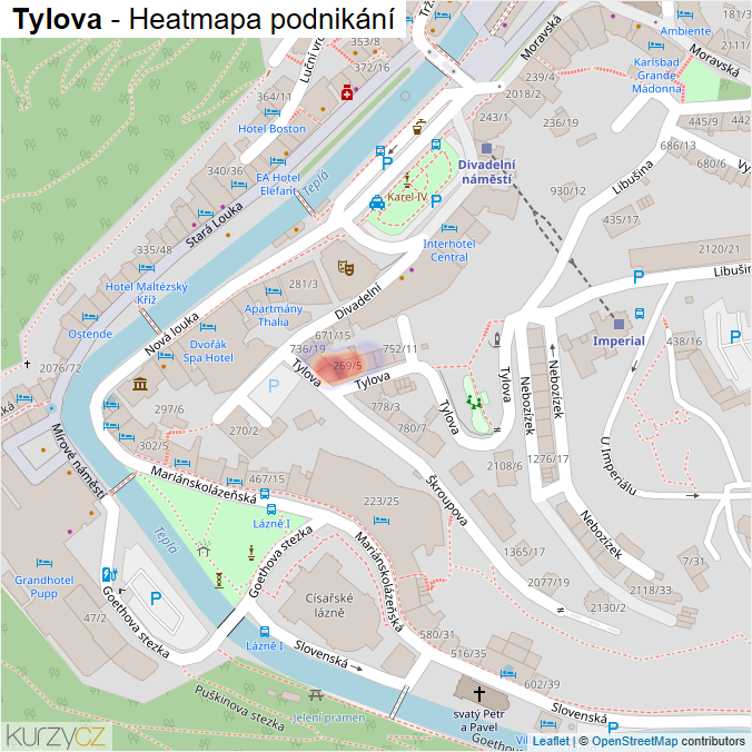Mapa Tylova - Firmy v ulici.
