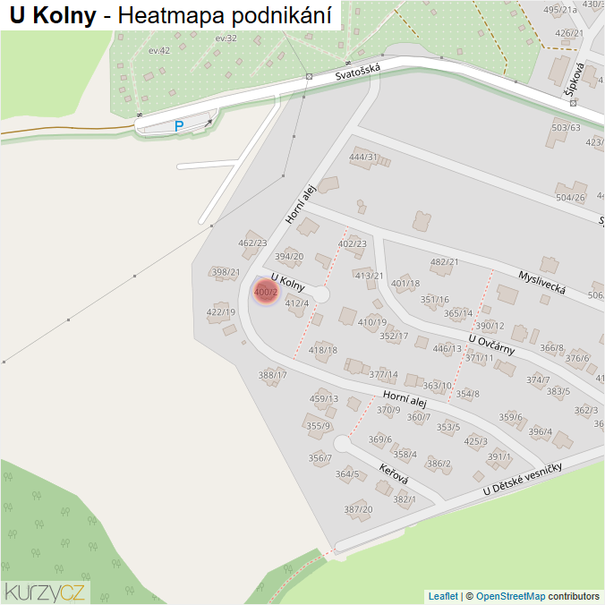 Mapa U Kolny - Firmy v ulici.
