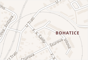 U Trati v obci Karlovy Vary - mapa ulice