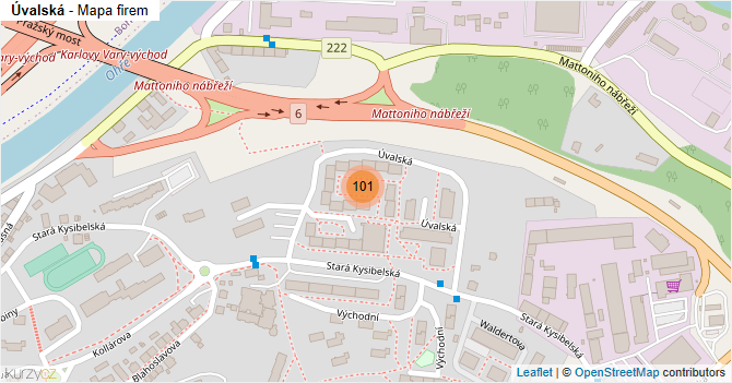 Úvalská - mapa firem
