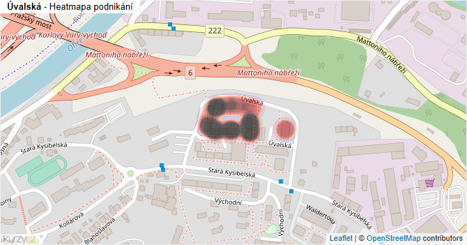 Úvalská - mapa podnikání