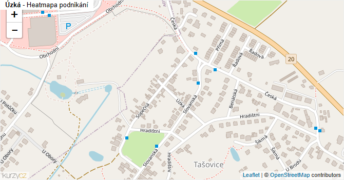 Úzká - mapa podnikání
