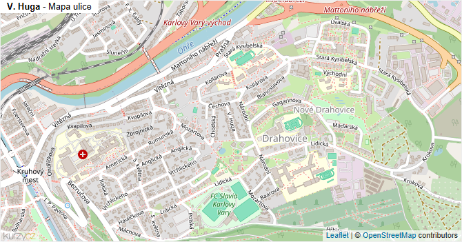 V. Huga - mapa ulice