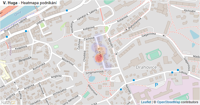 V. Huga - mapa podnikání