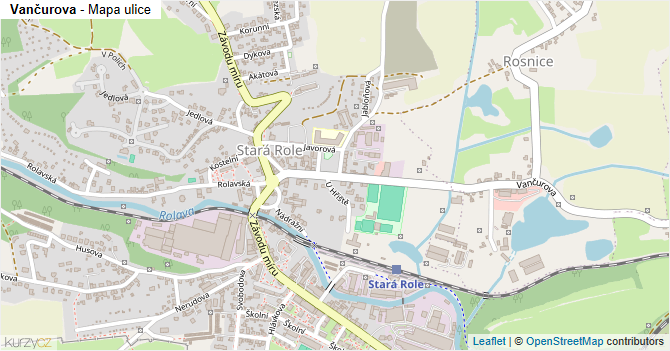 Vančurova - mapa ulice