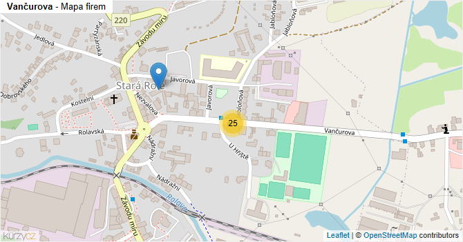 Vančurova - mapa firem