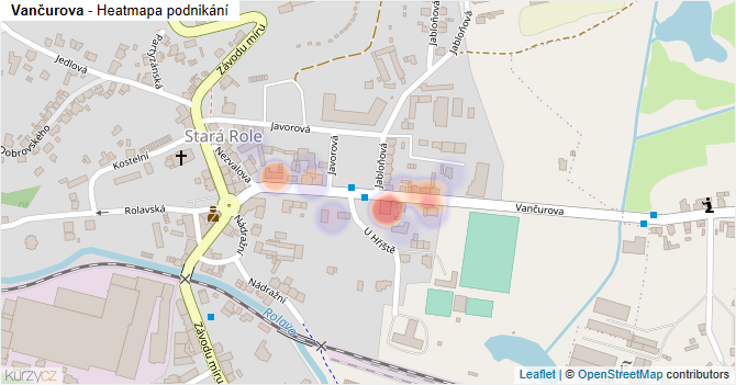 Vančurova - mapa podnikání