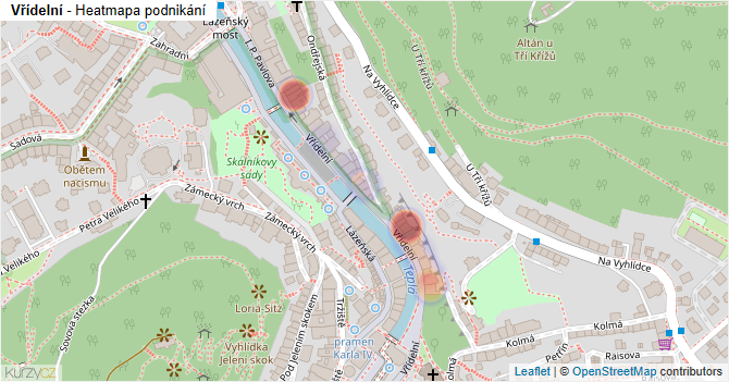 Vřídelní - mapa podnikání