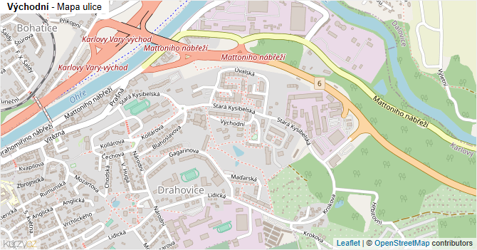 Východní - mapa ulice