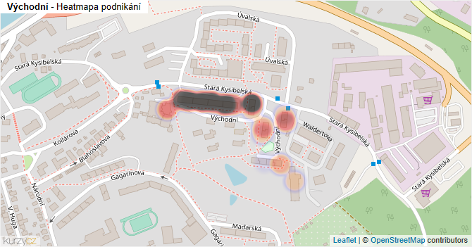 Východní - mapa podnikání