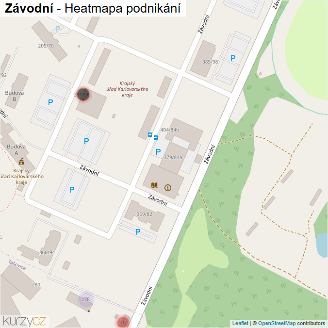 Mapa Závodní - Firmy v ulici.