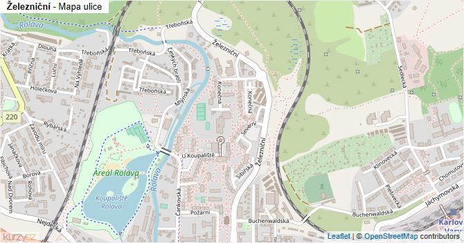 Železniční - mapa ulice