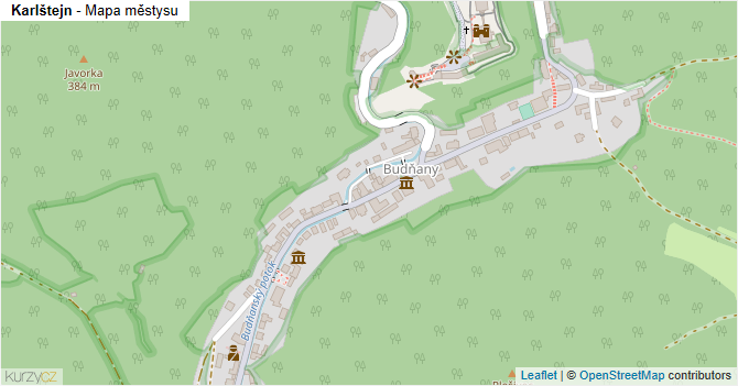 Karlštejn - mapa městysu