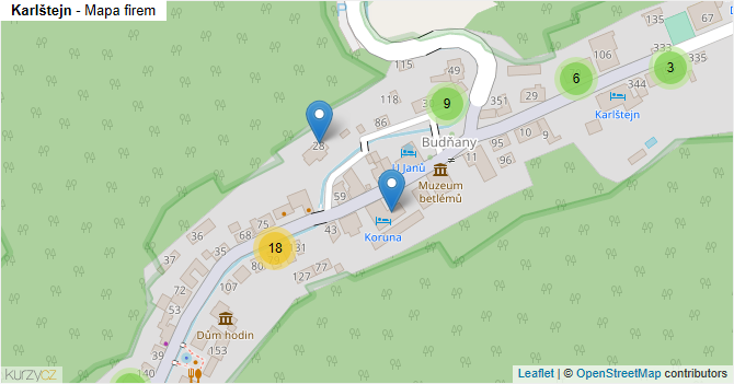 Karlštejn - mapa firem