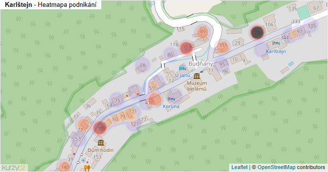Karlštejn - mapa podnikání