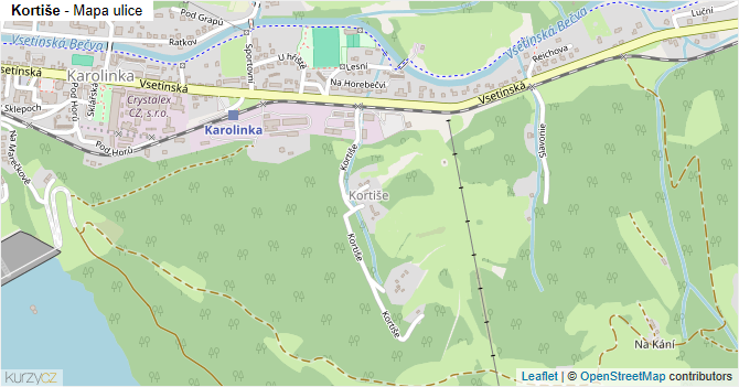 Kortiše - mapa ulice