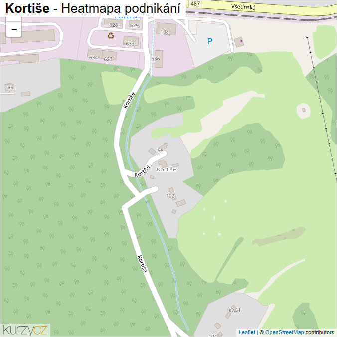 Mapa Kortiše - Firmy v ulici.