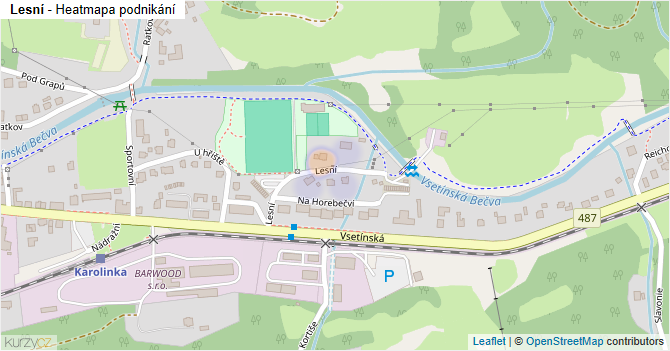 Lesní - mapa podnikání