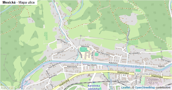 Mexická - mapa ulice