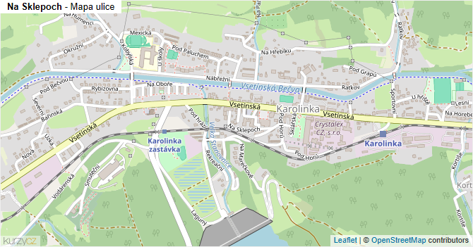 Na Sklepoch - mapa ulice