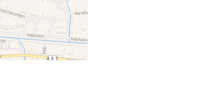 Nábřežní v obci Karolinka - mapa ulice