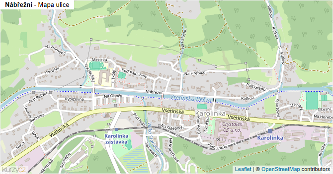 Nábřežní - mapa ulice