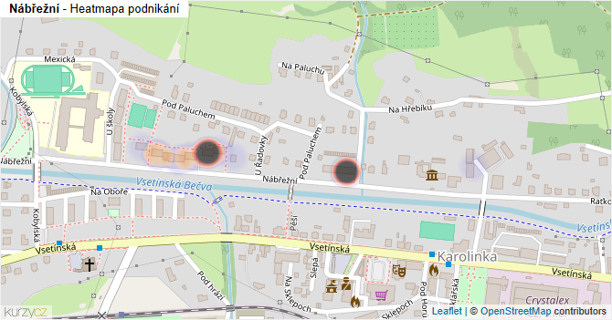 Nábřežní - mapa podnikání