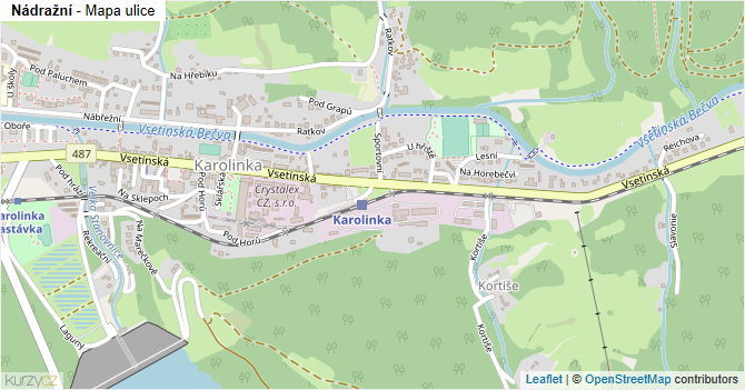 Nádražní - mapa ulice