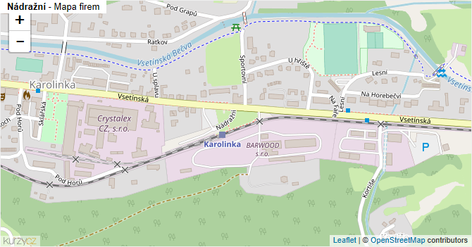 Nádražní - mapa firem